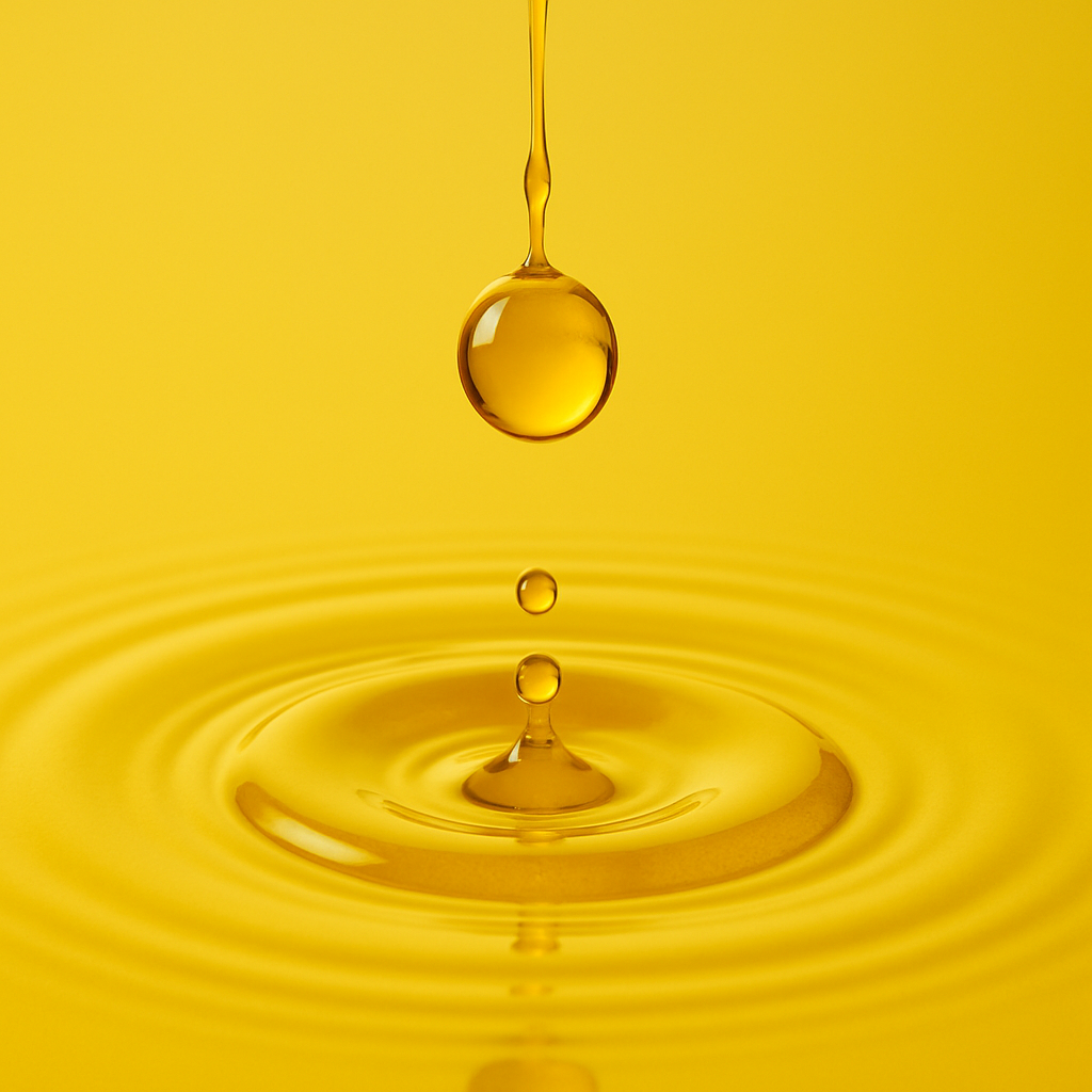 fallenden rapsltropfen